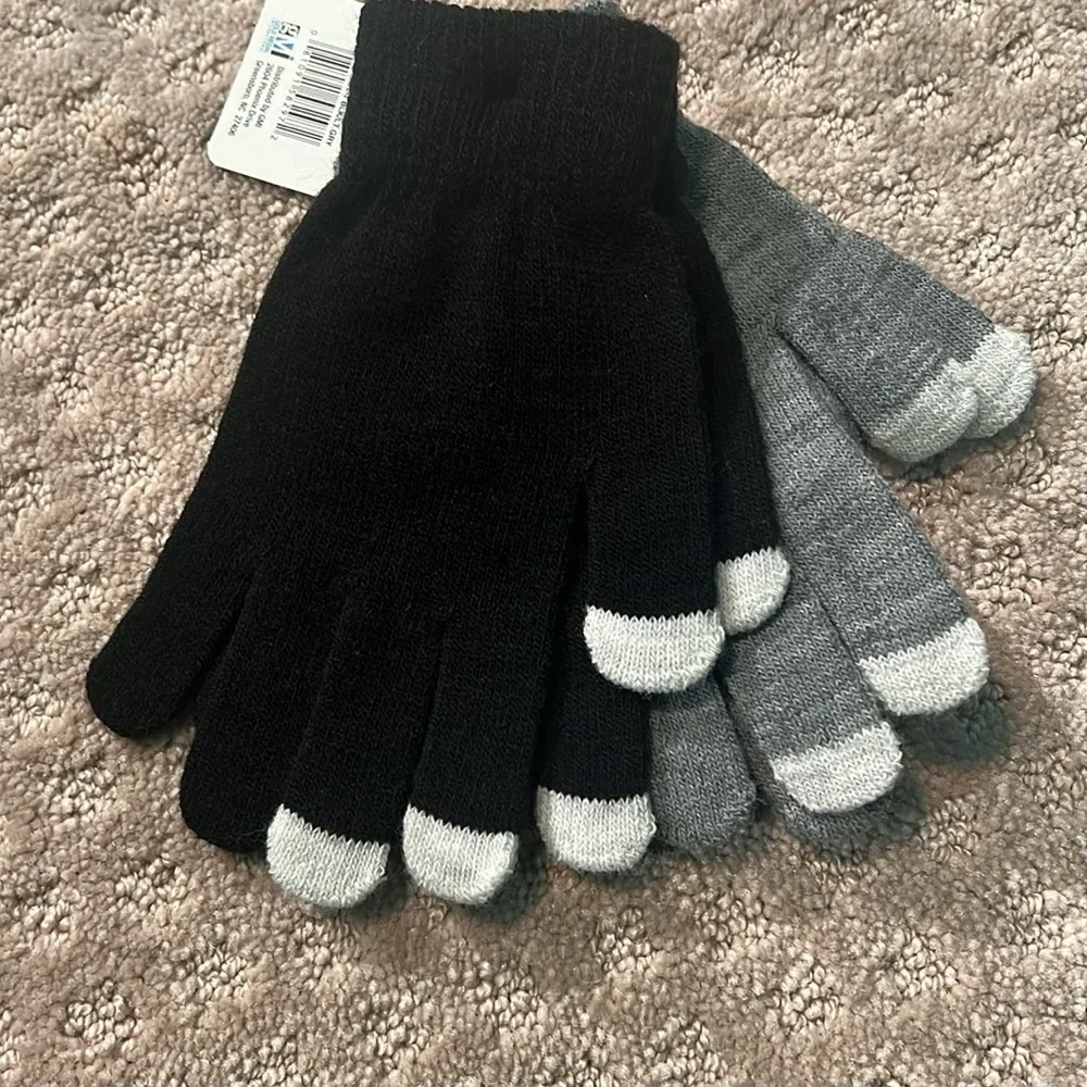 Smart TouchTip Women's Gloves for Capacitive Touch Screens - Black & grey